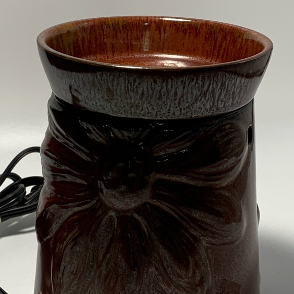 Scentsy DSW-Boho Ceramic Electric Wax Warmer Brown Floral Design - Picture 4 of 9
